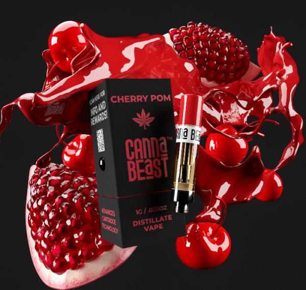 Canna Beast – Cherry Pom Delta-9 THC Vape Cartridge - Image 2