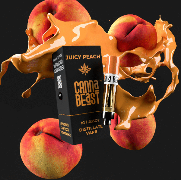 Canna Beast – Juicy Peach Delta-9 THC Vape Cartridge - Image 2